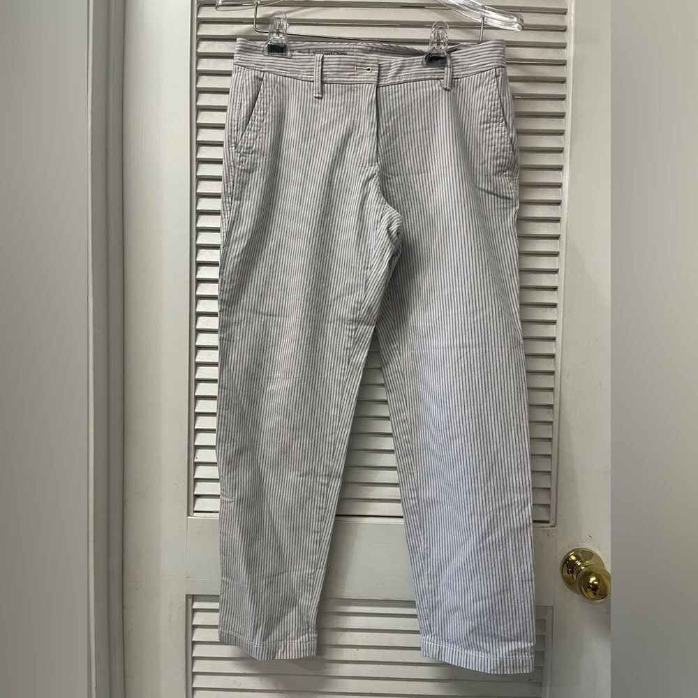 TALBOTS ✨2P✨Striped Gray and White Pants
